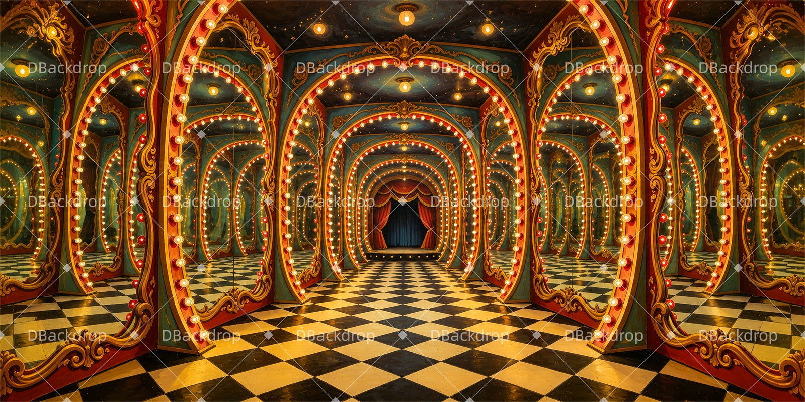 Cheap Theater Backdrops Mirror Maze Stage Backdrop Ideas ZTT66-T154