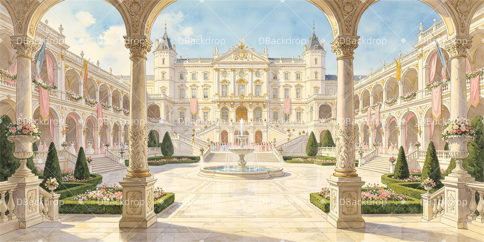 Movie Theater Backdrop Royal Palace School Play Backdrops ZTT66-T88