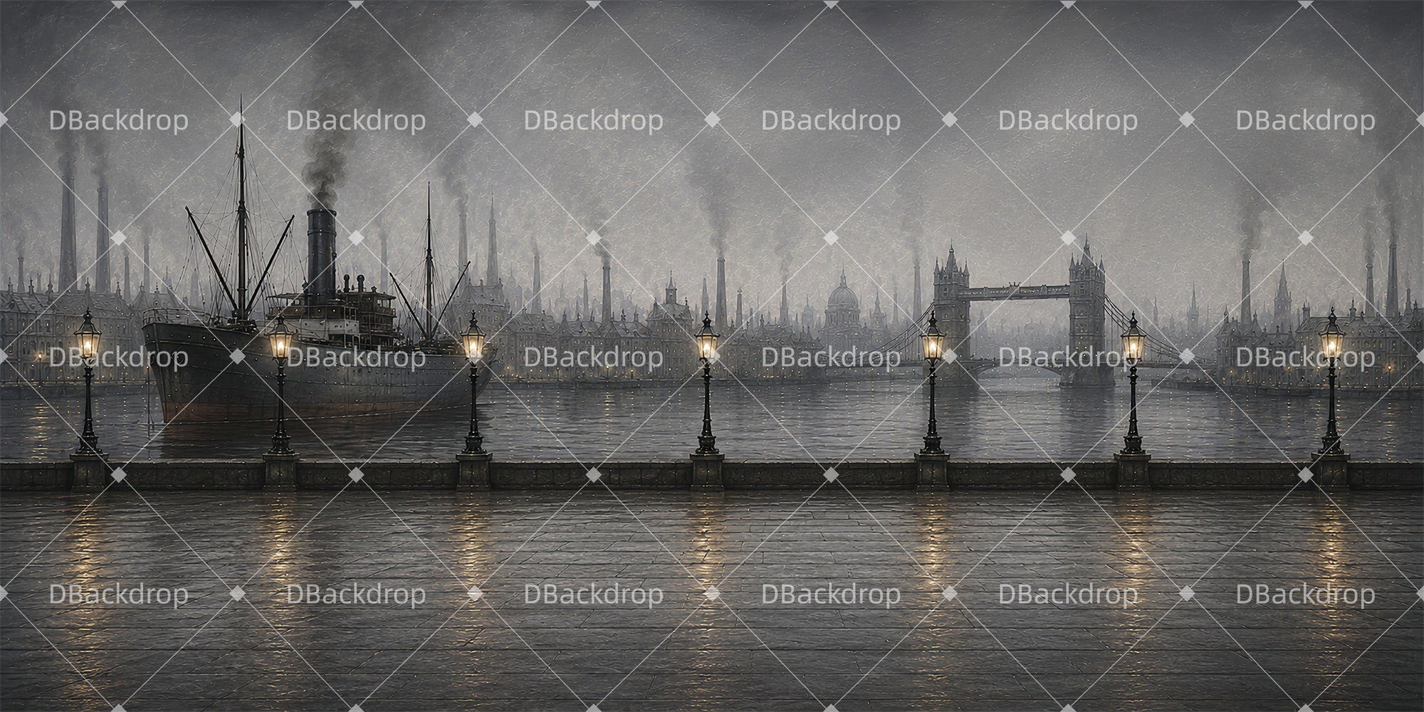 Theater Stage Backdrops Dark Thames Performance Backdrop ZTT66-T98