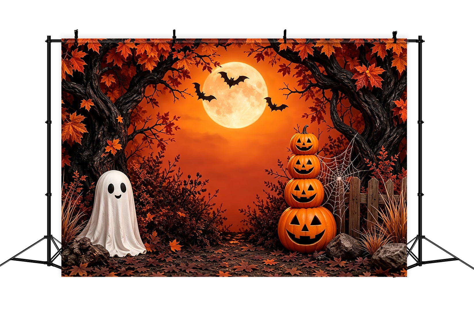 DIY Halloween Photo Booth Backdrop Autumn Ghost Pumpkin Forest 10x10 Halloween Backdrop ZTT67-11