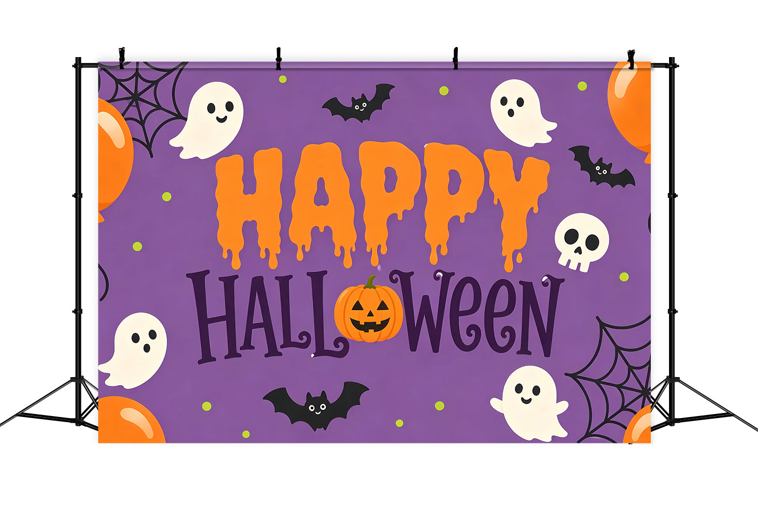 Simple Halloween Backdrop Cute Ghost Balloon Party Extra Large Halloween Backdrop ZTT67-18
