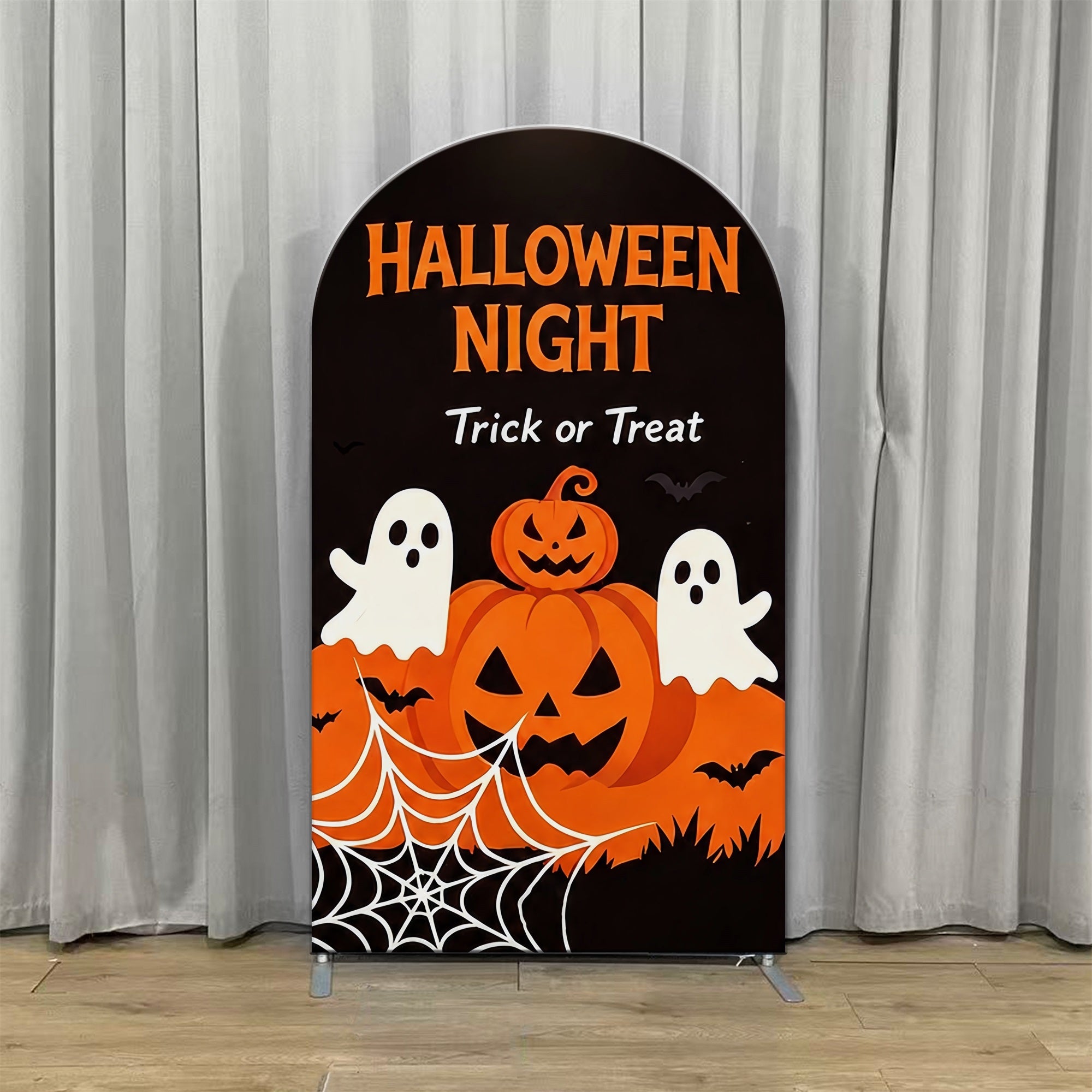 Halloween Arch Backdrop Pumpkin Ghost Spiderweb Display Large Halloween Backdrops ZTT67-3