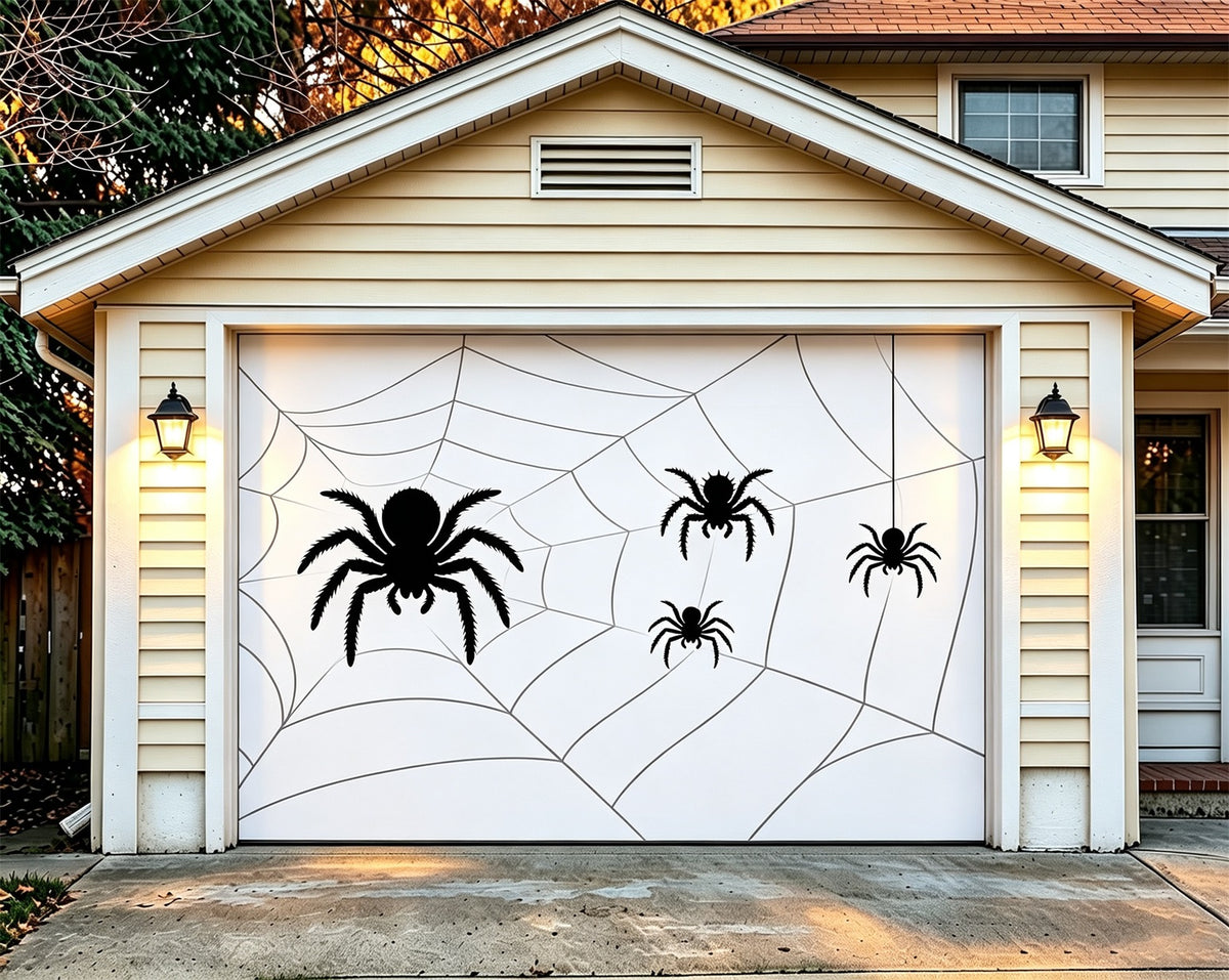 Spider Web Garage Door Cover Spider Web Silhouette Pattern Halloween Party Garage Door Cover ZTT68-18-1 car
