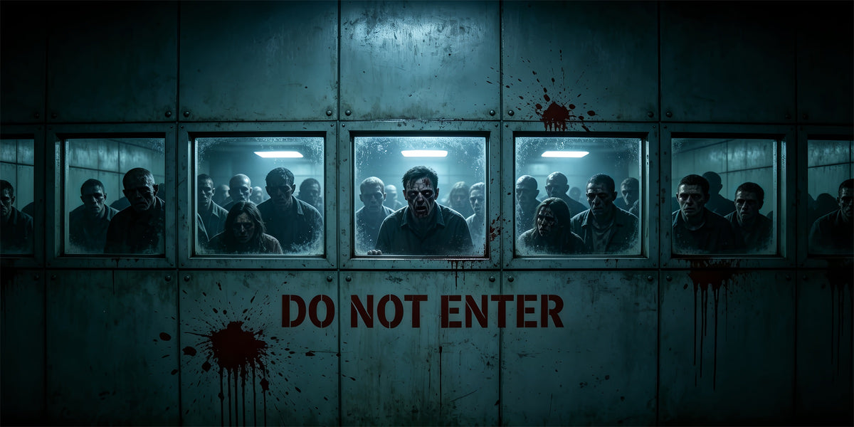 Creepy Halloween Garage Door Decor Zombie Laboratory Windows Halloween Garage Door Decoration ZTT68-3-2 car