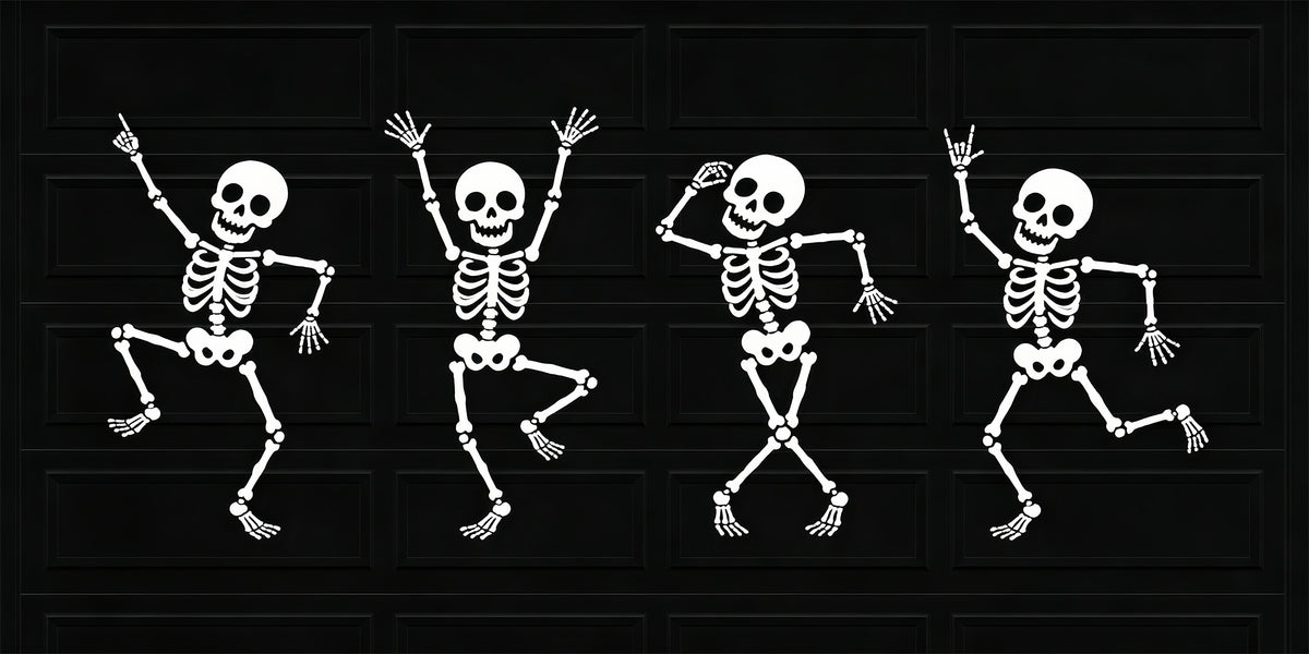 Funny Halloween Garage Door Cover Dancing Skeleton Door Halloween Garage Door Tapestry ZTT68-8-2 car