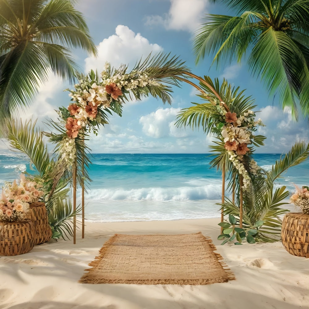 Beach Wedding Backdrop Floral Arch Summer Backdrop ZXY3-25