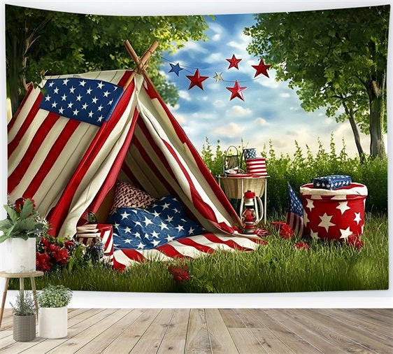 Independence Day Backdrop Stars and Stripes Tent Backdrop ZXY5-2
