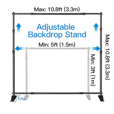 Adjustable Heavy Duty Backdrop Stand Kit Background Banner Stand PR16