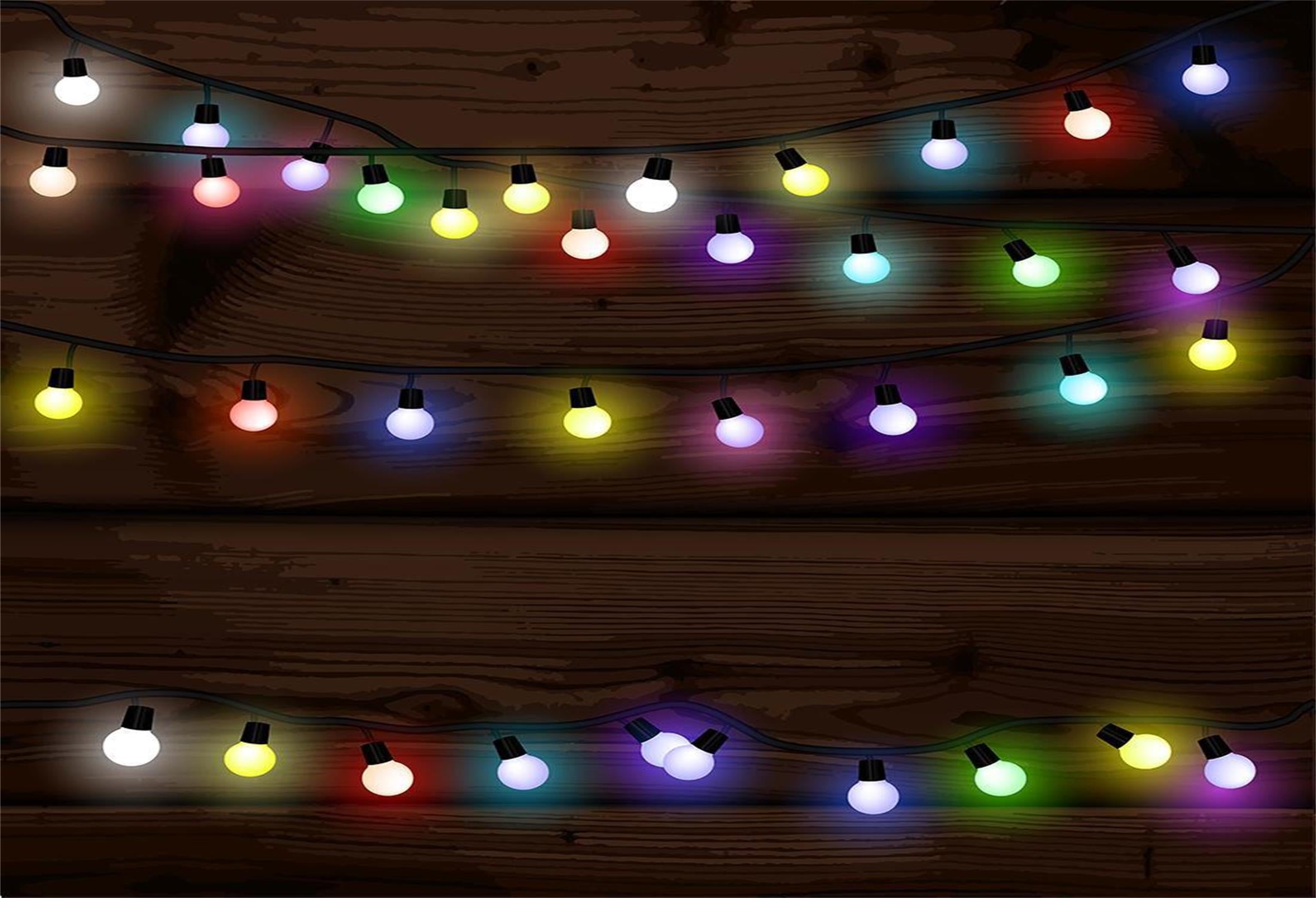 Christmas Lights Wood Backdrops for Photo Studio DBD-19301